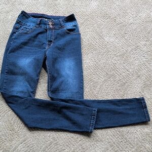 Women's Dark Blue High-Waist Skinny Jeans